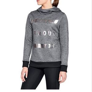 3/$25 Under Armour Women's Synthetic Word Mark Fleece Pullover Jacket in Black